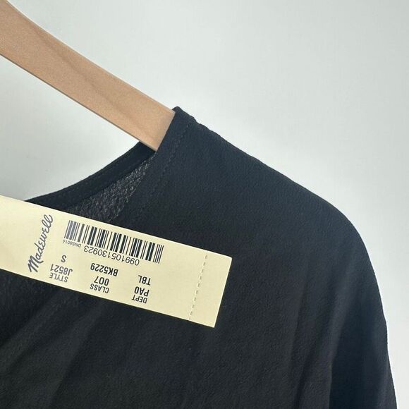 Madewell rhyme blouse top womens small black keyhole classic minimalist work #p - Picture 6 of 11